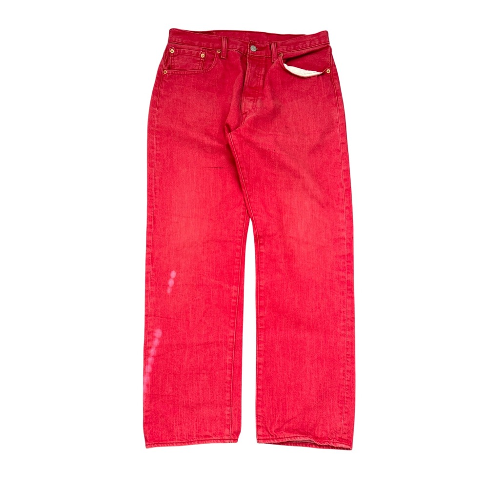 Levis 501 Original Fit Red Denim Jeans Mens 34x32 00501-2511